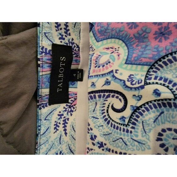Talbots Pencil Skirt Womens Size 4 or 28 waist Business Work MultiColor Bohemian - Picture 3 of 7